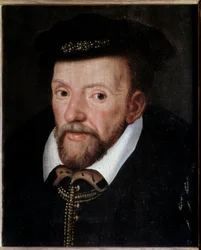 Portret Gasparda de Coligny (1519-1572) Admirał Francji Obraz szkoły francuskiej. XVI w. niedz. 0,24x0,19 m²