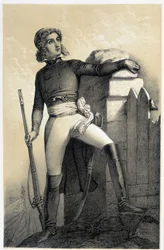 Portret Henri du Vergier, hrabiego La Rochejaquelein (lub Verger de La Rochejacquelein) (1772-1794) - w „Galerie historique de la Revolution francaise” Alberta Maurina