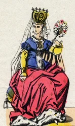 Portret Isabeau (Isabelle, Elisabeth) de Baviere (1371-1435), żony Karola VI z Francji. (dynastia Kapetyńska).
