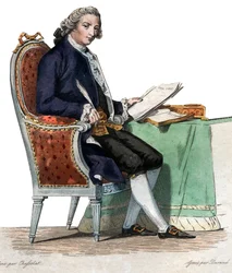 Portret Jean-Baptiste-Louis Gresset (1709-1777), francuskiego poety i dramaturga.