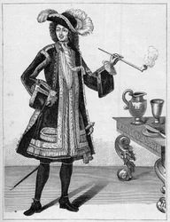Portret Jeana Barta (1651-1702), francuskiego korsarza. Grawerowanie w „Marynarka i kolonie: handel”