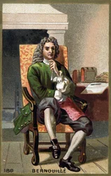 Portret Jeana Bernoulliego (Johann Bernouilli) (1667-1748) Chromolitografia z końca XIX wieku.