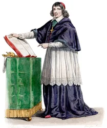 Portret Jeana Francois Paul de Gondi (Gondy) (1614-1679), kardynała de Retz, francuskiego biskupa koadiutora.