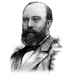 Portret Jean Marie Ferdinanda Sarriena (1840-1915), francuskiego polityka. Grawerowanie w „Le Monde Illustré”, 16 stycznia