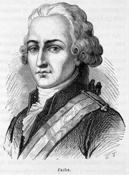 Portret Jean Nicolas Pache (1746-1823), francuskiego polityka, który wyrył na pomnikach publicznych motto Republiki Francuskiej: „Liberté, Egalité Fraternité”” - grawerunek