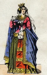 Portret Joanny Burgundzkiej (ok. 1291-1330), żony Filipa V z Francji. (dynastia Kapetyńska).