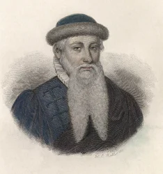 Portret Johannesa Gensfleischa dit Gutenberg (1394/99-1468), niemieckiego drukarza. W „”Portretach pożytecznych mężczyzn””