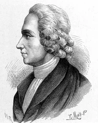 Portret Josepha Priestleya (1733 - 1804), brytyjskiego chemika i teologa - w „Albumie nauki”; wybitni uczeni; Wielkie odkrycia”” 1896.