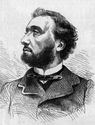 Portret Leona Gambetty (1838-1882), francuskiego polityka. Grawerowanie w „” Świat Ilustrowany”” nr 634 z 5 czerwca