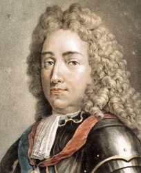 Portret Louisa-Josepha de Bourbon, księcia Vendome, grawerunek kolorowy