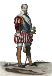 Portret Louis Des Balbes de Berton de Crillon (1543-1615), francuski żołnierz nazwał człowieka bez strachu.
