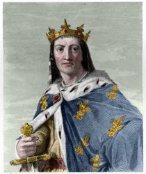 Portret Ludwika VIII (1187 - 1226), króla Francji - w „Histoire des Francais” Lavallee, rycina, sd.