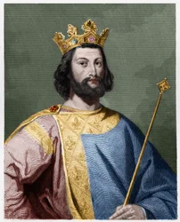 Portret Ludwika VII Młodego (1120-1180), króla Francji - w „Histoire des Français” Lavallée
