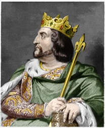 Portret Ludwika VI le Gros (1081 - 1137), króla Francji - w „Histoire des Francais” Lavallee, rycina, sd.