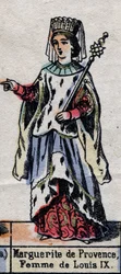 Portret Marguerite de Provence (1221-1295), żony Ludwika IX z Francji. (dynastia Kapetyńska). Ilustracja pod koniec XIX wieku.
