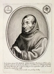 Portret Marin Mersenne (1588-1648) grawerowany przez Balthazara Moncorneta (ok. 1600-68)