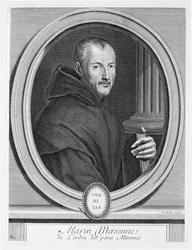 Portret Marin Mersenne (1588-1648) rytowany przez Duflos