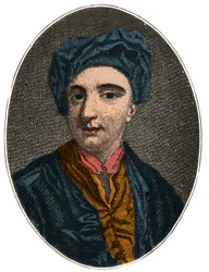 Portret Mikołaja Rowe (1674-1718), angielskiego dramaturga, poety i różnorodnego pisarza.