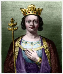 Portret Filipa V Długiego (1294 - 1322), króla Francji - w „Histoire des Francais” Lavallee, rycina, sd.