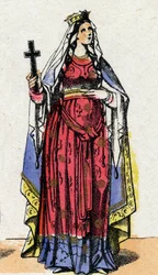 Portret św. Klotyldy, królowej franków (w. 475-545), żony Clovisa I.