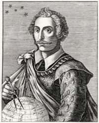 Portret Thomasa Cavendisha (1560-92) grawerowany przez L Armessin