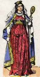 Portret Ultrogoty (zm. po 566-567) Królowa Francji i żona Childeberta 1.