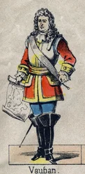 Portret Vaubana Sebastiena Prestre (1633-1707), marszałka Francji. Wizerunek Epinal z końca XIX wieku. Prywatna kolekcja.