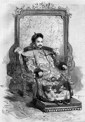 Portret Xianfenga (1831-1861), cesarza Chin z dynastii Qing. Grawerowanie w „”Le Monde Illustré””n°199 z 2 lutego