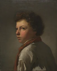 Portret młodego mężczyzny (olej na tkaninie)