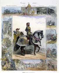 Portret Ecuyera w "Malowniczej historii starożytnej i współczesnej jazdy konnej" Charlesa Aubry