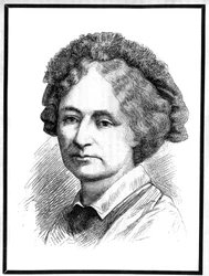 Portret hrabiny Chambord (1817-1886) (Marie Therese Beatrix Gaetane z Habsburg-Lorraine (Habsburg Lorraine), arcyksiężnej Austrii i księżnej Modeny). Grawerowanie w „Le Monde Illustré”, 3 kwietnia 1886.