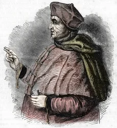 Portret Eveque Pierre Cauchon (1371-1442) urzędnik zatwierdzający proces Joanny d