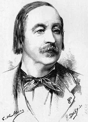 Portret czcigodnego francuskiego profesora Solfege Monsieur Felix Le Couppey (1811-1887).