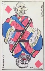 Karykatury pocztówkowe Alfreda Dreyfusa (1859-1935) i Edouarda Drumonta (1814-1917), koniec XIX wieku