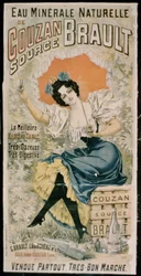 Plakat reklamujący naturalną wodę mineralną Brault z Couzan