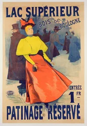 Plakat reklamujący lodowisko na Lac superieur w Bois de Boulogne