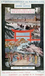 Plakat reklamujący Kolej Transsyberyjską, zima 1907-8