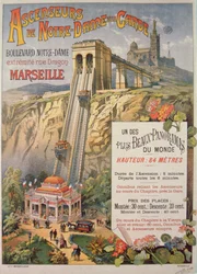 Plakat reklamujący windę Notre-Dame de la Garde, Marsylia, ok. 1900