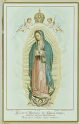 Karta modlitewna przedstawiająca Matkę Bożą z Guadalupe, ok. 1900