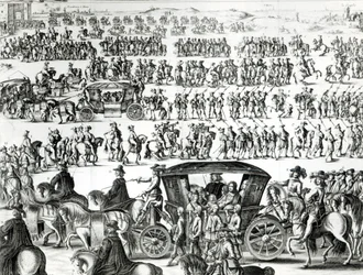Procesja wjazdu młodego króla Ludwika XIV jako dziecka w mieście Paryż 18 sierpnia 1649, szczegół
