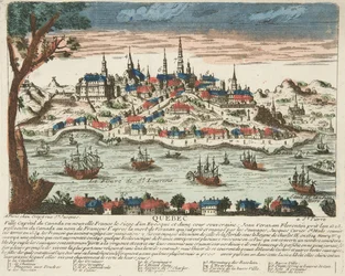 Quebec, wyd. C. 1650 (ręcznie kolorowane grawerowanie)