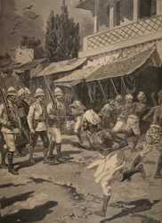 Bunt w Bombaju, ilustracja z Le Petit Journal: dodatek illustre, 1898