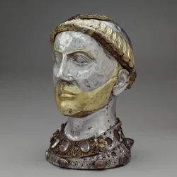 Relikwiarz Popiersie św. Yrieixa, ok. 1220-40 (srebro pozłacane z kryształem górskim, kamieniami i szkłem)