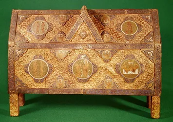 Relikwiarz św. Kalminiusza, Limoges (emalia z miedzi i champleve)