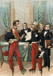 Rewolucja lipca 1830 r.: „Jesteś najlepszy z republik” fraza wypowiedziana przez La fayette (Lafayette) księciu Orleanu, który został Ludwikiem Filipem I (1773-1850), królem Francji, 26 lipca 1830 r. .