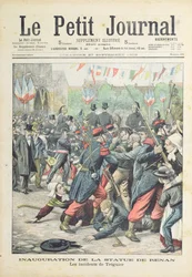 Zamieszki w Treguier podczas inauguracji pomnika Renana, ilustracja na okładce „Le Petit Journal”, 27 września 1903