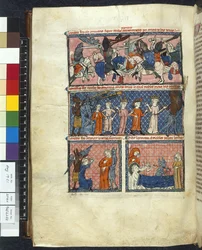 Royal 19 C. 1, f.204v Diabolic Temptations, ilustracja z „Le Breviari d