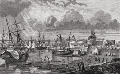 Saint Malo w XVIII wieku, z „Histoire de la Revolution Francaise” Louisa Blanca (1811-82)