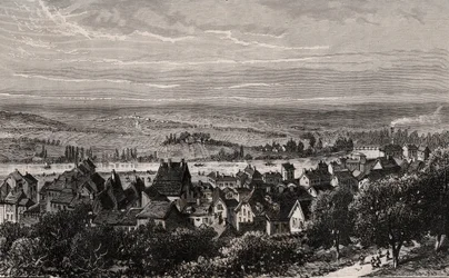 Sarreguemines - Moselle - grawer w „La France illustrée: geografia, historia, administracja statystyczna” autorstwa V.A. Malt-Browna. 1884
