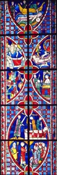 Scena z życia św. Wincentego, 1245-7 (witraże i malowane szkło)